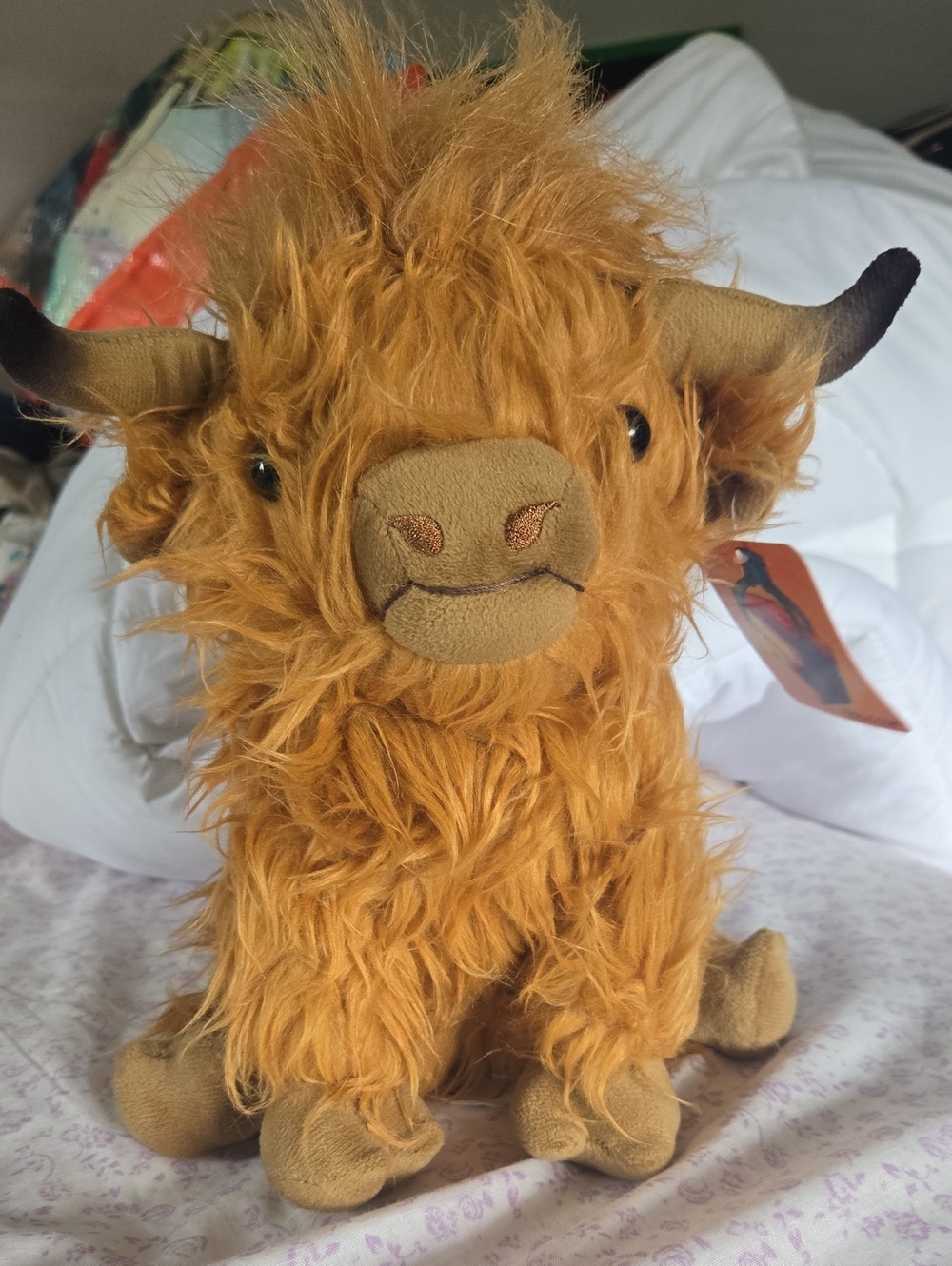 Plush Highland Cow Decorative Stuffed Animal - Rust Brown